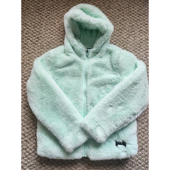 Under Armour Other - Under Armour Girl's Large Coldgear Green Soft Faux Fur Jacket